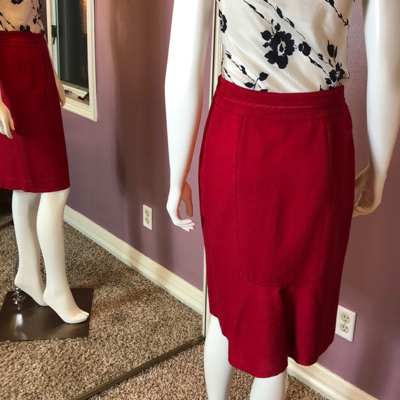 White House Black Market Dresses & Skirts - White House Black Market Holiday Red Midi Skirt